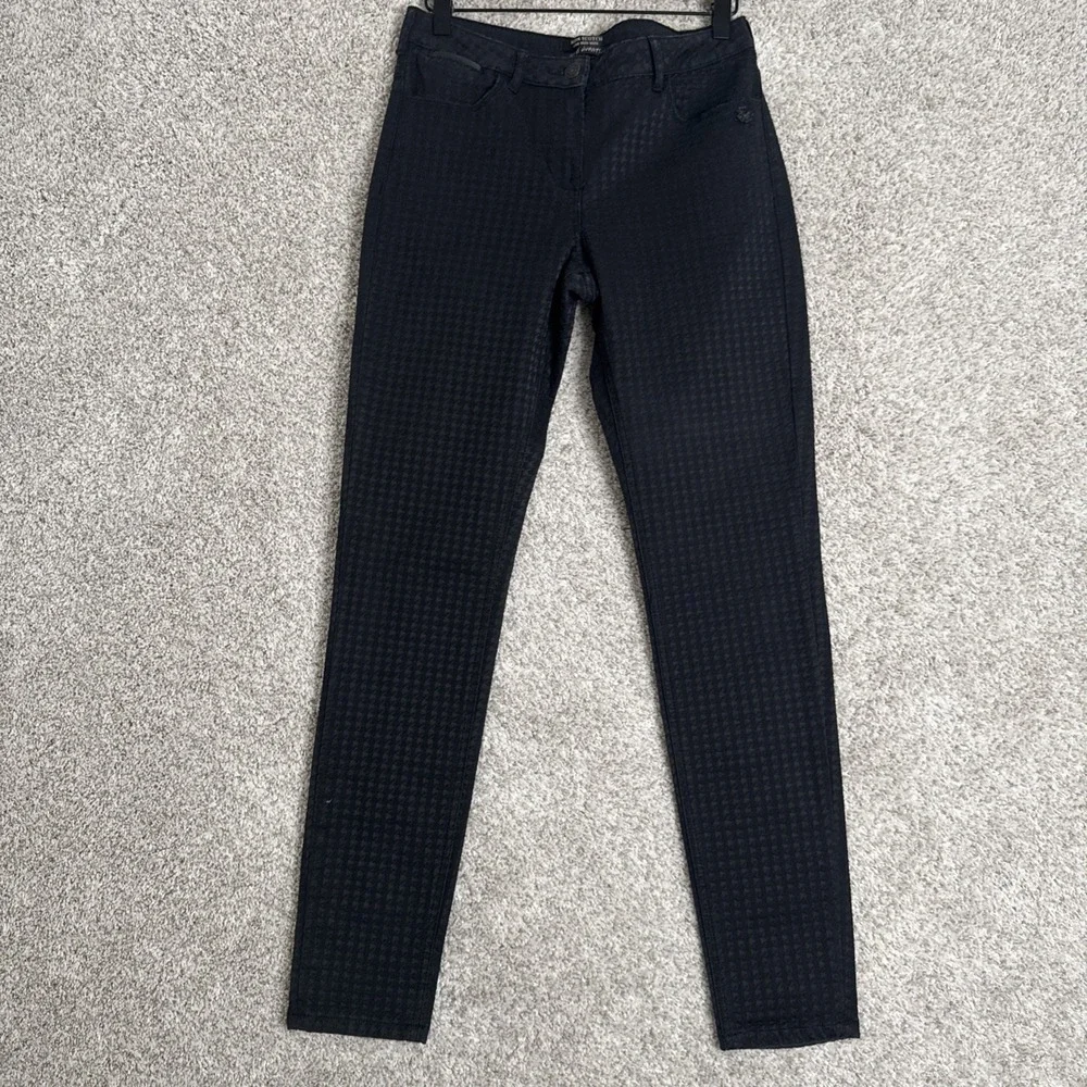 Maison Scotch Jeans Skinny Fit Houndstooth Textured Durable Fabric Black W 30‎